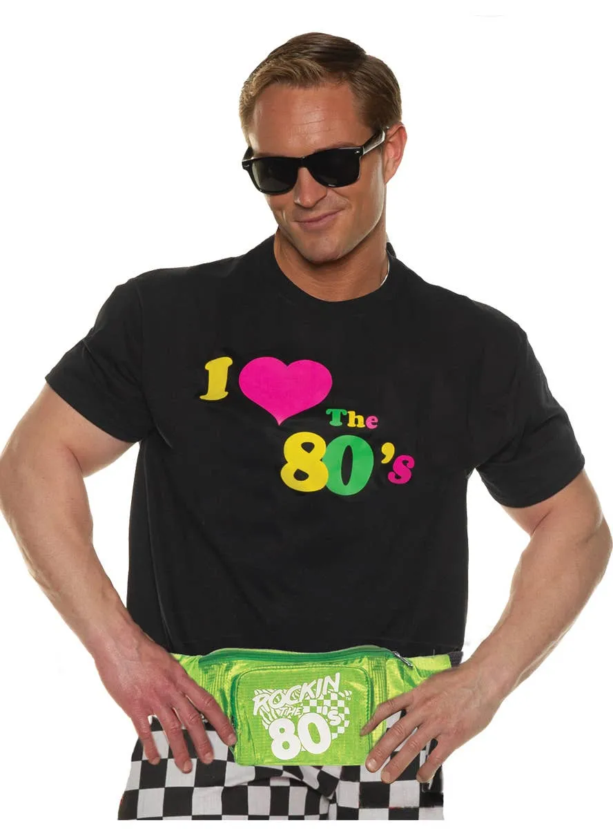 I Heart The 80s Mens Black Costume Shirt