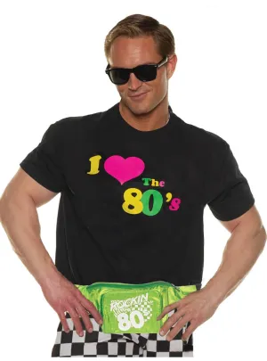 I Heart The 80s Mens Black Costume Shirt