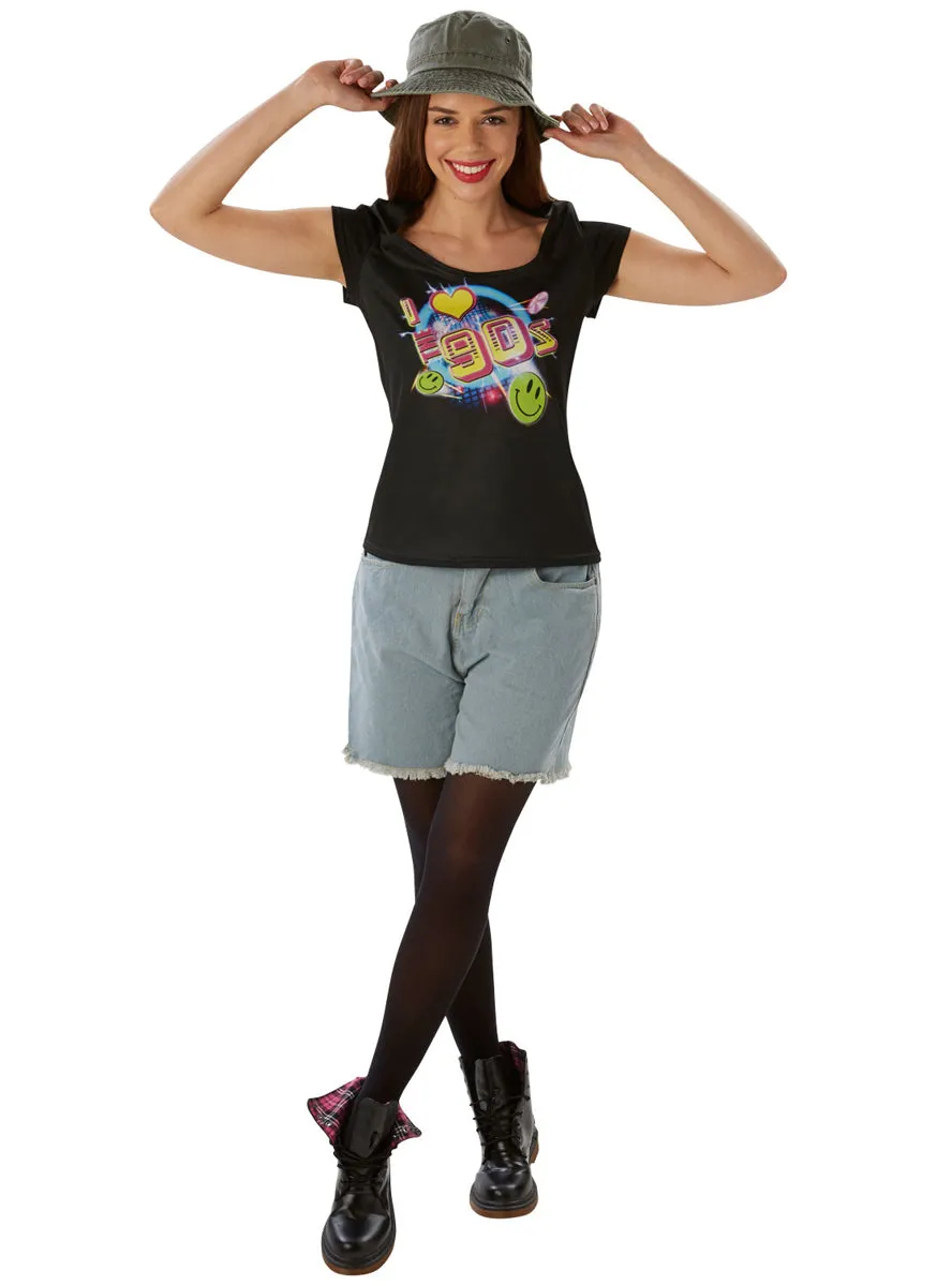 I Heart The 90s Womens Black Costume Top