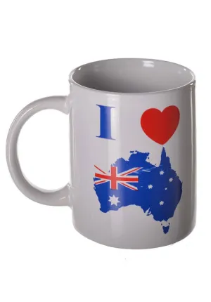 I Love Australia Aussie Flag Mug