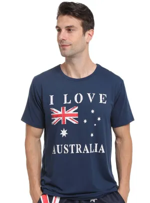 I Love Australia Mens Aussie Flag Costume Shirt