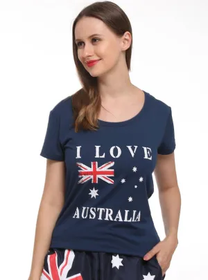 I Love Australia Womens Aussie Flag Costume Shirt
