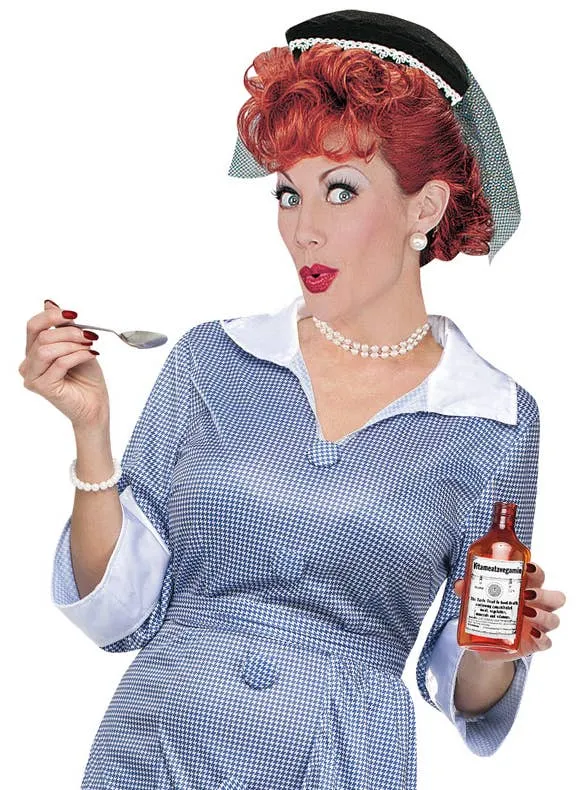 I Love Lucy Womens Vitameatavegamin Fancy Dress Costume