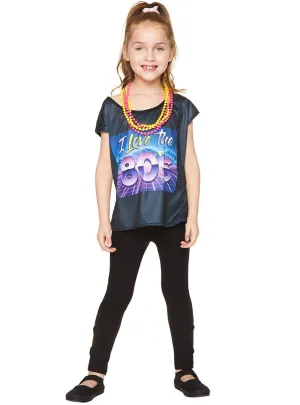 I Love the 80s Girls Black Costume Shirt