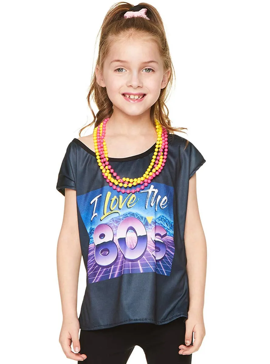 I Love the 80s Girls Black Costume Shirt