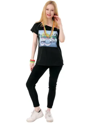 I Love the 80s Womens Black Costume Shirt