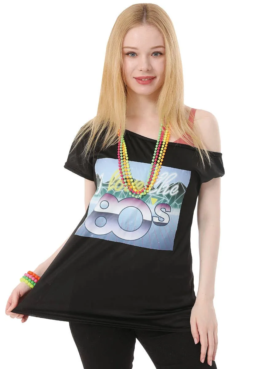 I Love the 80s Womens Black Costume Shirt