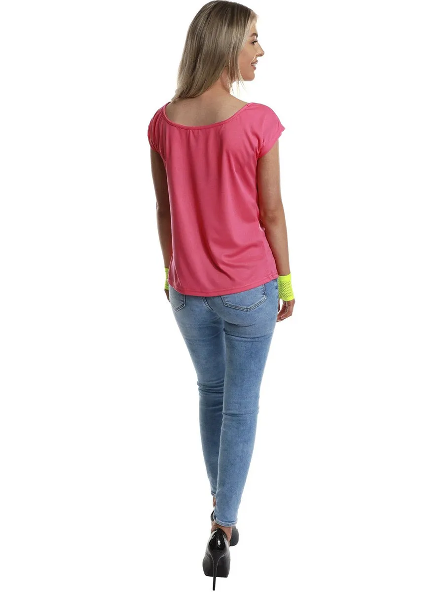 I Love The 90s Womens Pink Costume Top