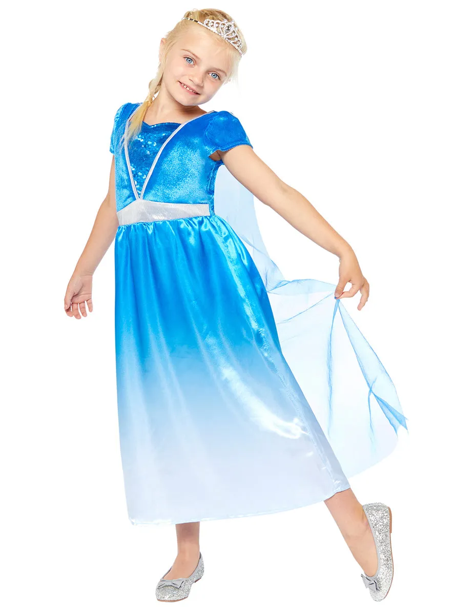 Ice Princess Girls Blue Book Week Costume Dress