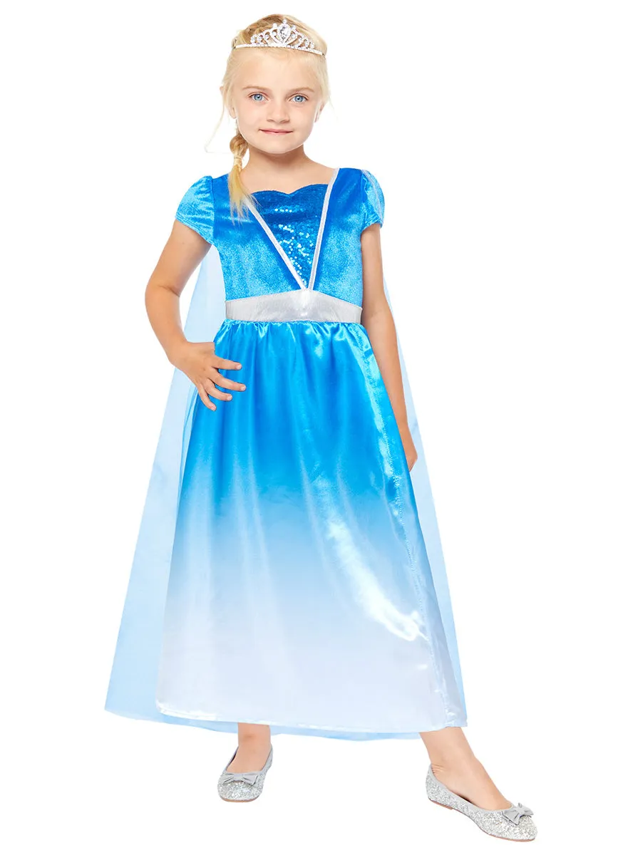 Ice Princess Girls Blue Book Week Costume Dress