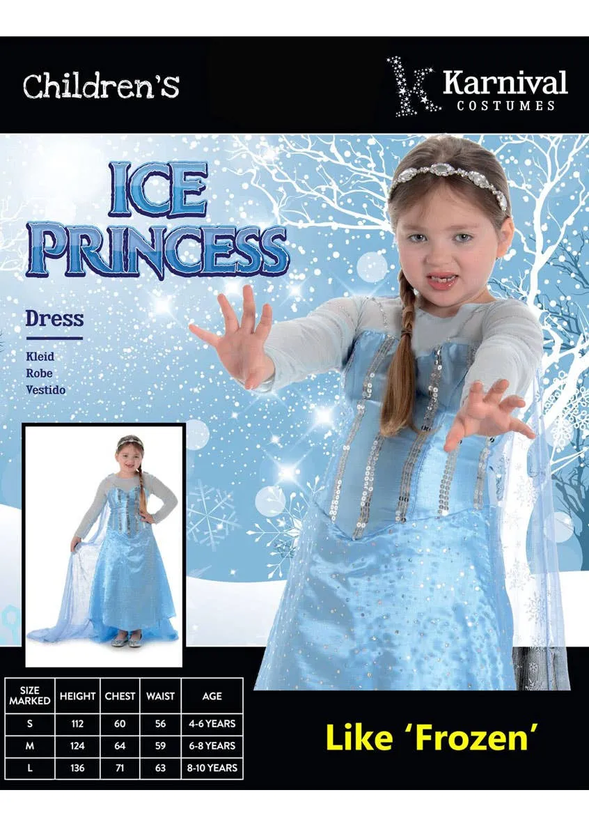 Ice Princess Girls Fancy Dress Costume