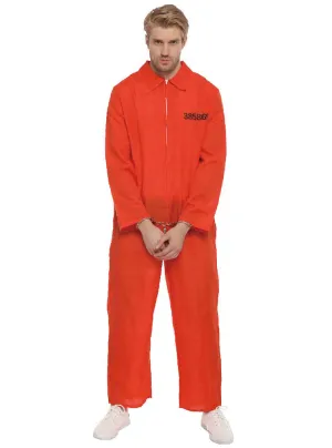 Imprisoned Mens Orange Convict Costume