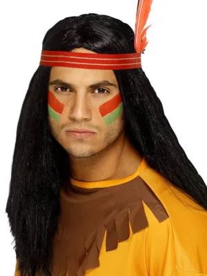 Indian Brave Mens Costume Wig