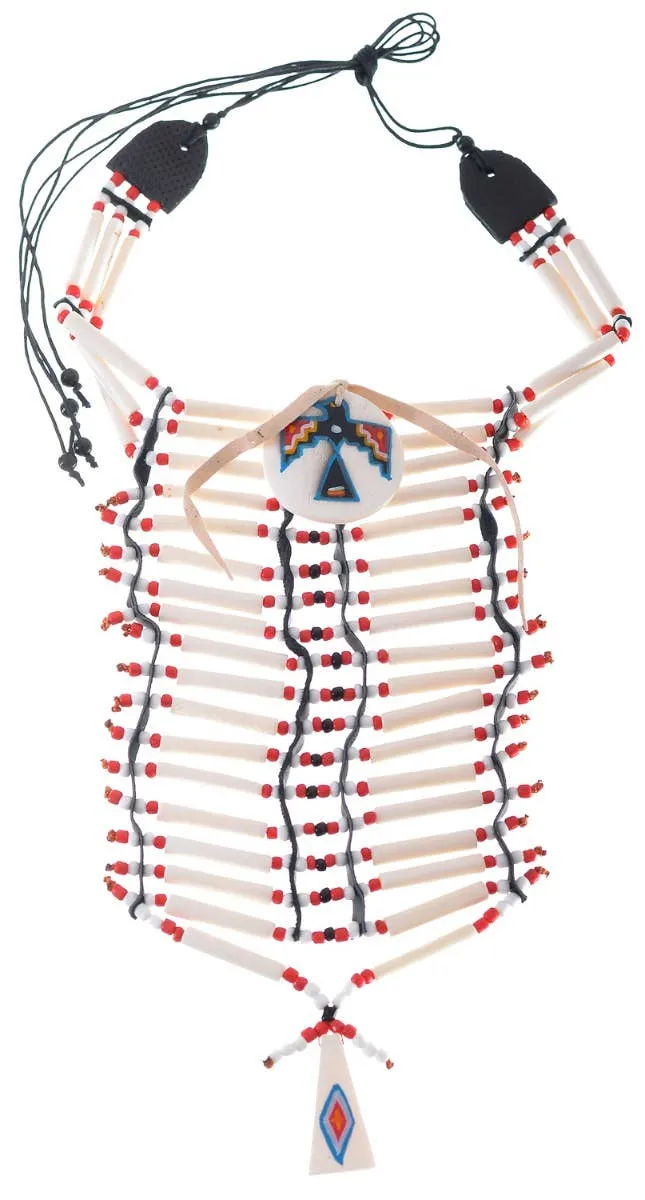 Indian Chief Beaded Breast Plate Necklace Accessory