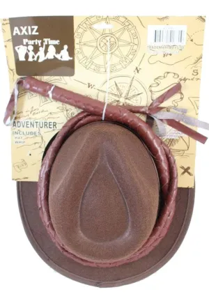 Indiana Adventurer Whip And Hat Costume Accessory Kit