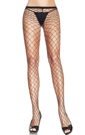 Industrial Net Black Lurex Spandex Pantyhose