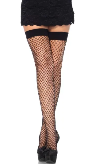 Industrial Net Black Thigh High Plus Size Stockings
