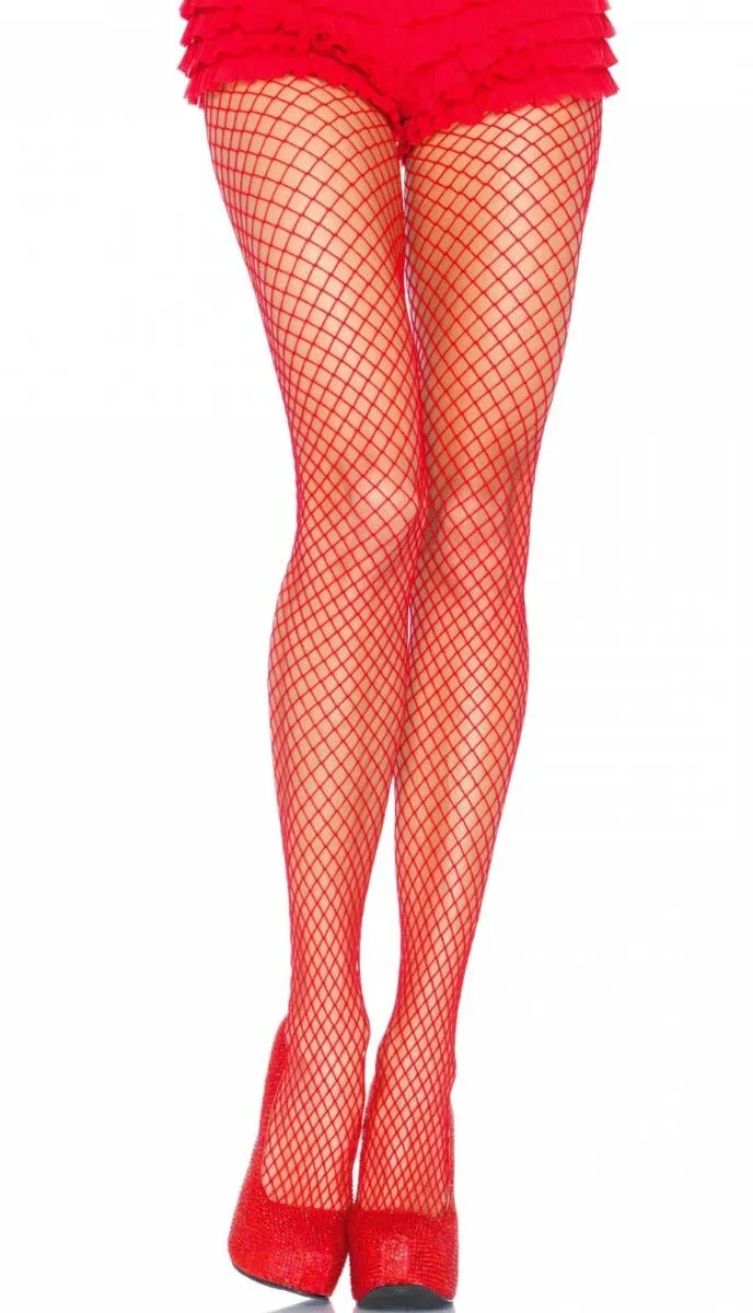 Industrial Net Red Spandex Plus Size Pantyhose