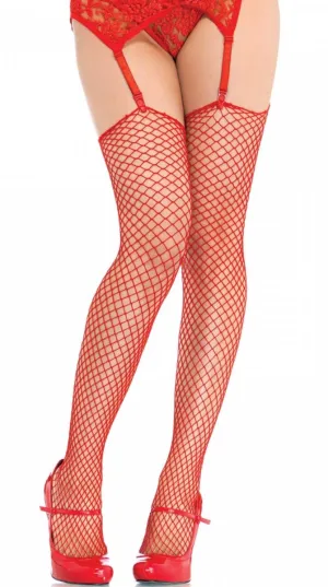 Industrial Net Womens Red Thigh High Stockings
