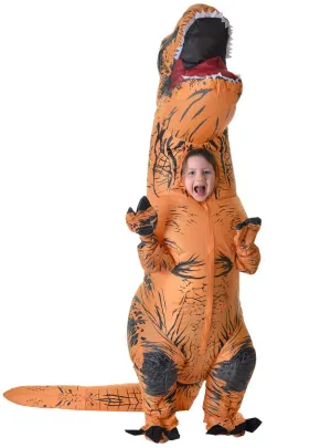 Inflatable Brown T-Rex Dinosaur Kids Costume