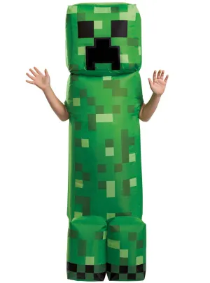Inflatable Green Creeper Kids Minecraft Costume