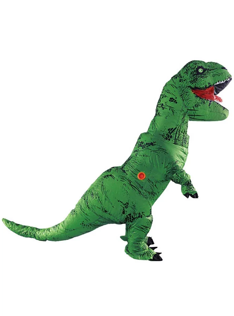 Inflatable Green T-Rex Dinosaur Adults Costume