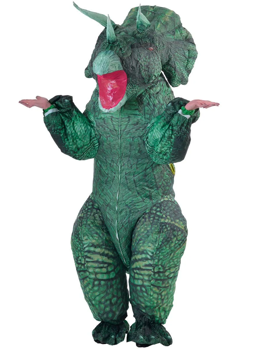Inflatable Green Triceratops Adults Dinosaur Costume