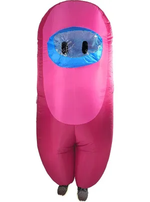 Inflatable Kids Hot Pink SUS Crewmate Killer Costume