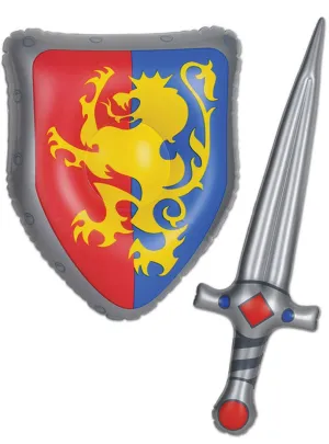 Inflatable Medieval Sword and Shield Costume Accessory Set