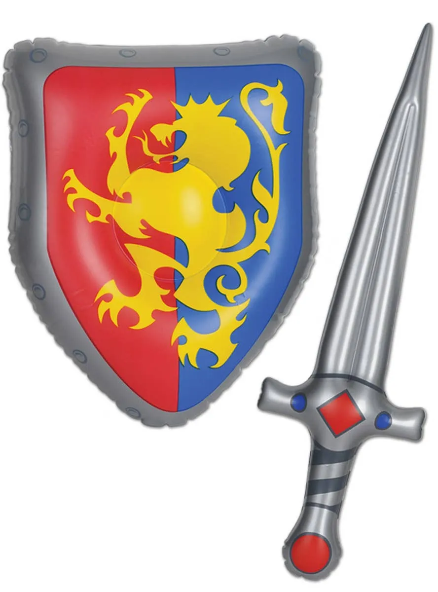 Inflatable Medieval Sword and Shield Costume Accessory Set