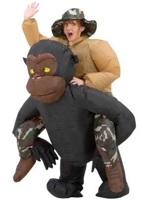 Inflatable Piggyback Gorilla Adults Safari Costume