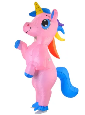 Inflatable Pink Unicorn Adults Fancy Dress Costume