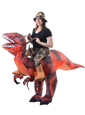 Inflatable Ride On Red Dinosaur Adults Costume