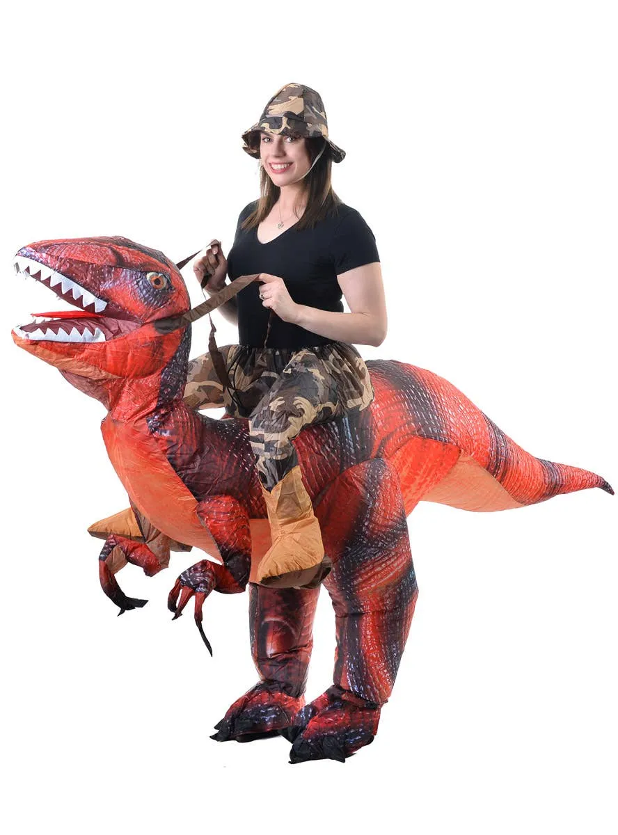 Inflatable Ride On Red Dinosaur Adults Costume