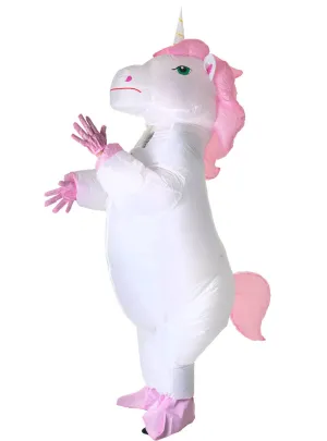Inflatable White Unicorn Adults Dress Up Costume