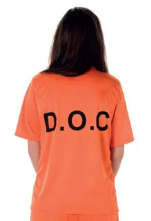 Inmate Womens Orange Prisoner Uniform Costume