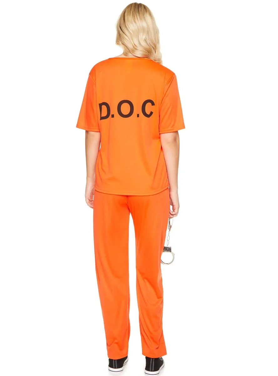 Inmate Womens Orange Prisoner Uniform Costume