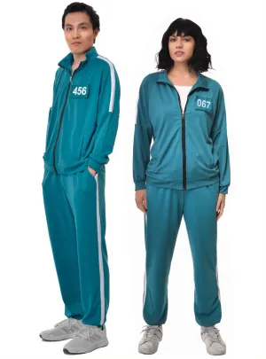 Interchangeable Squid Play 456 or 067 Adults Tracksuit Costume