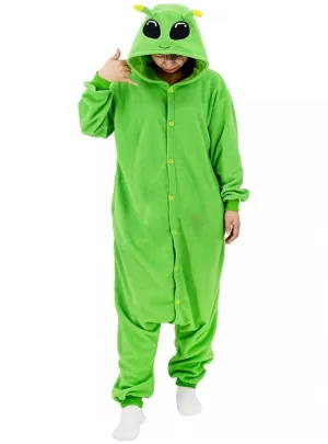 Intergalactic Adults Plush Green Alien Onesie Costume
