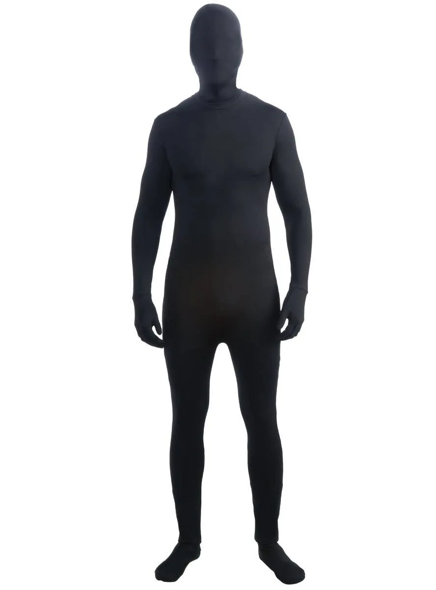 Invisible Man Adults Black Second Skin Costume