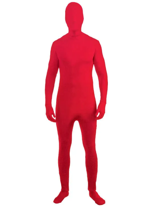 Invisible Man Adults Red Second Skin Costume