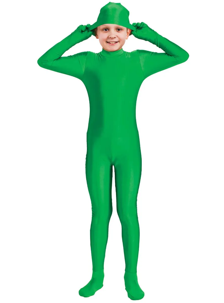 Invisible Man Boys Green Skin Suit Costume