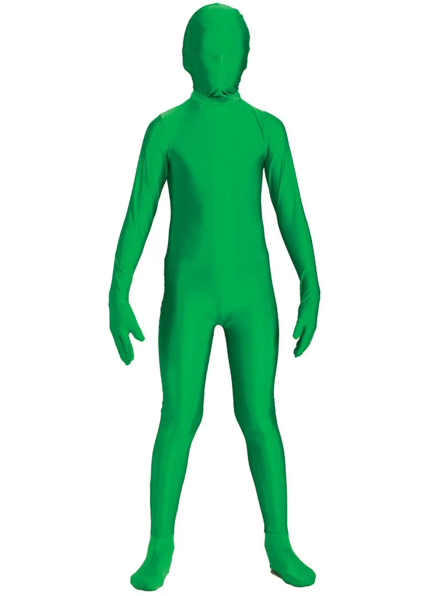 Invisible Man Boys Green Skin Suit Costume