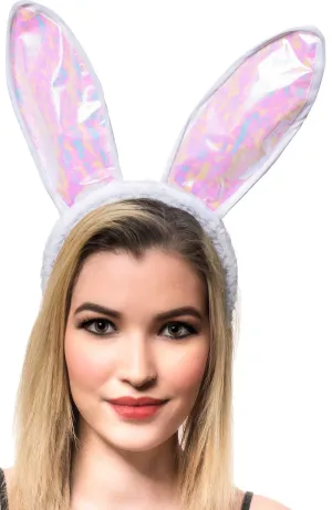 Iridescent Pink Easter Bunny Costume Ears