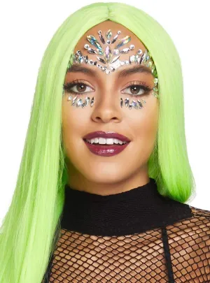 Iris Silver Spikes and Dots Stick On Face Jewels