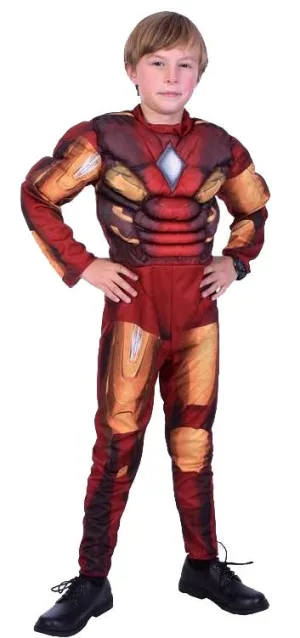 Iron Hero Muscle Chest Boys Costume