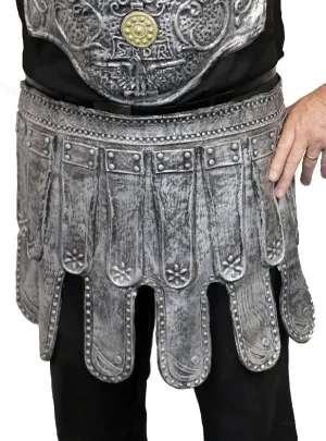 Iron Look Silver Latex Gladiator Skirt Costume Accessory