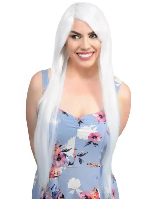 Isabelle Womens Long Straight White Costume Wig