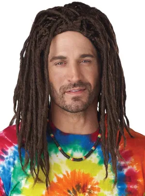 Island Dreads Mens Rasta Brown Costume Wig