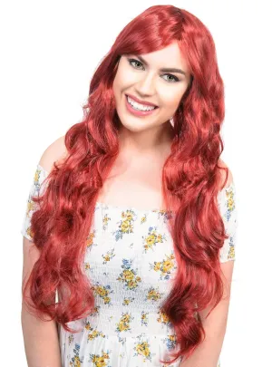 Ivy Extra Long Curly Auburn Red Womens Costume Wig
